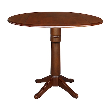 International Concepts Round 42 in Round Dual Drop Leaf Pedestal Table, 36.3 inH, Espresso, 42 W, 42 L, 36.3 in H, Wood K581-42DPT-27B-6B